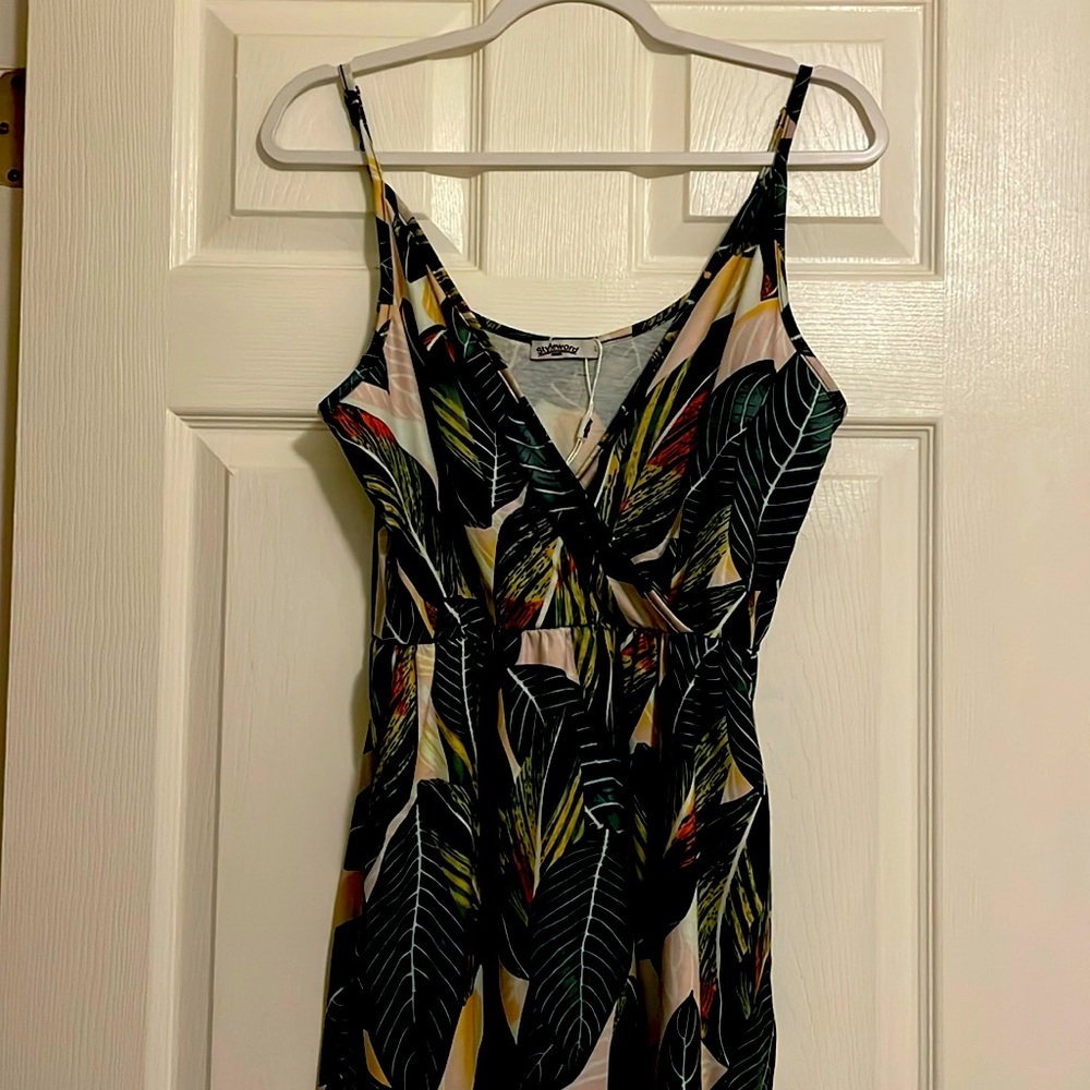 Styleword leaf print dress size large